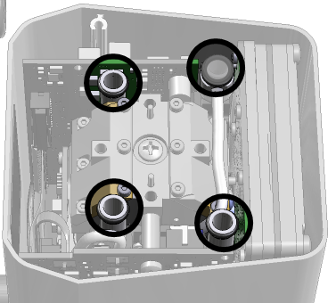 Intake and outlet ducts and o-rings.