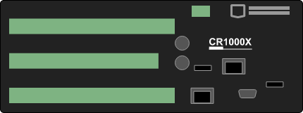 Representation of a Campbell Scientific CR1000X datalogger.