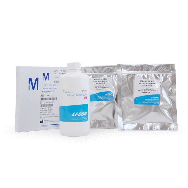 Western Blotting Kit with IRDye 680RD GAR and TBS.